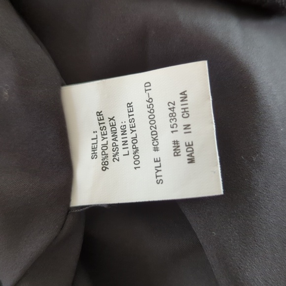 Code x Mode Black Textured Puff Sleeved V Neck Tie Back Peplum Midi Dress Small - Picture 9 of 10